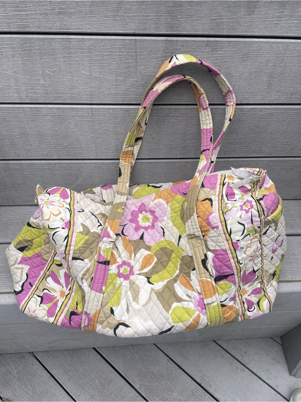 Vera Bradley Portobello Road Large Duffel Travel Overnight bag Purple/Green